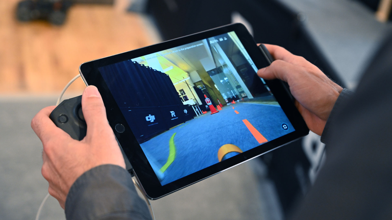 Using the Robomaster S1's camera to drive is much easier than trying to navigate from a top-down perspective.